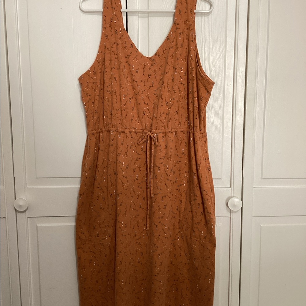 Duluth Trading Co Orange Midi Dress